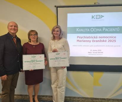 Certifikát spokojený pacient z projektu kvalita očima pacientů